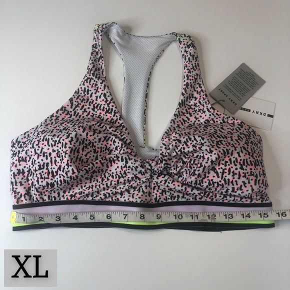 DKNY Sport Neon Pink & Yellow Patterned Sports Bra, Multiple Sizes, NWT!! - Picture 14 of 15